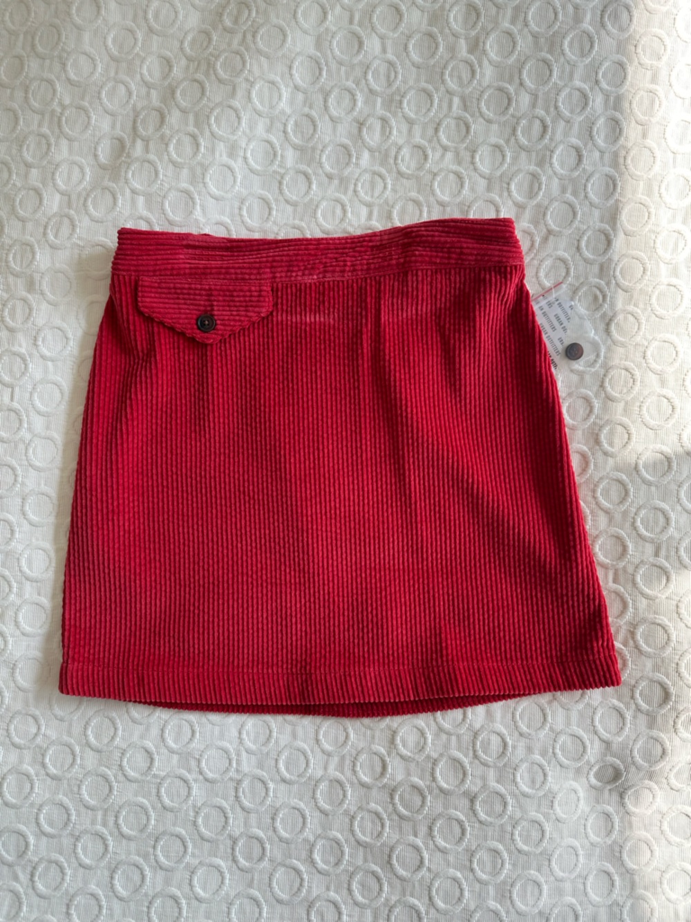 Urban Outfitters Red Ribbed Corduroy Mini Skirt